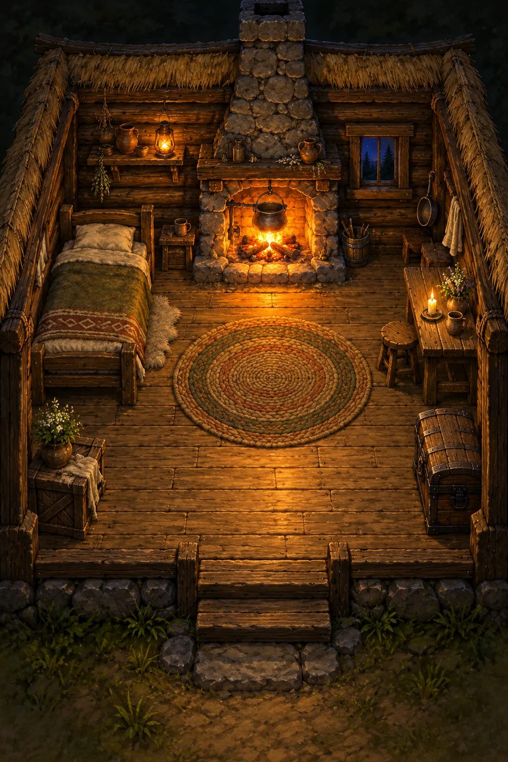 Inside your hut